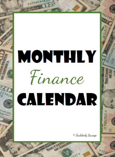 Monthly Finance Calendar
