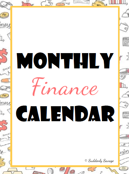 Monthly Finance Calendar